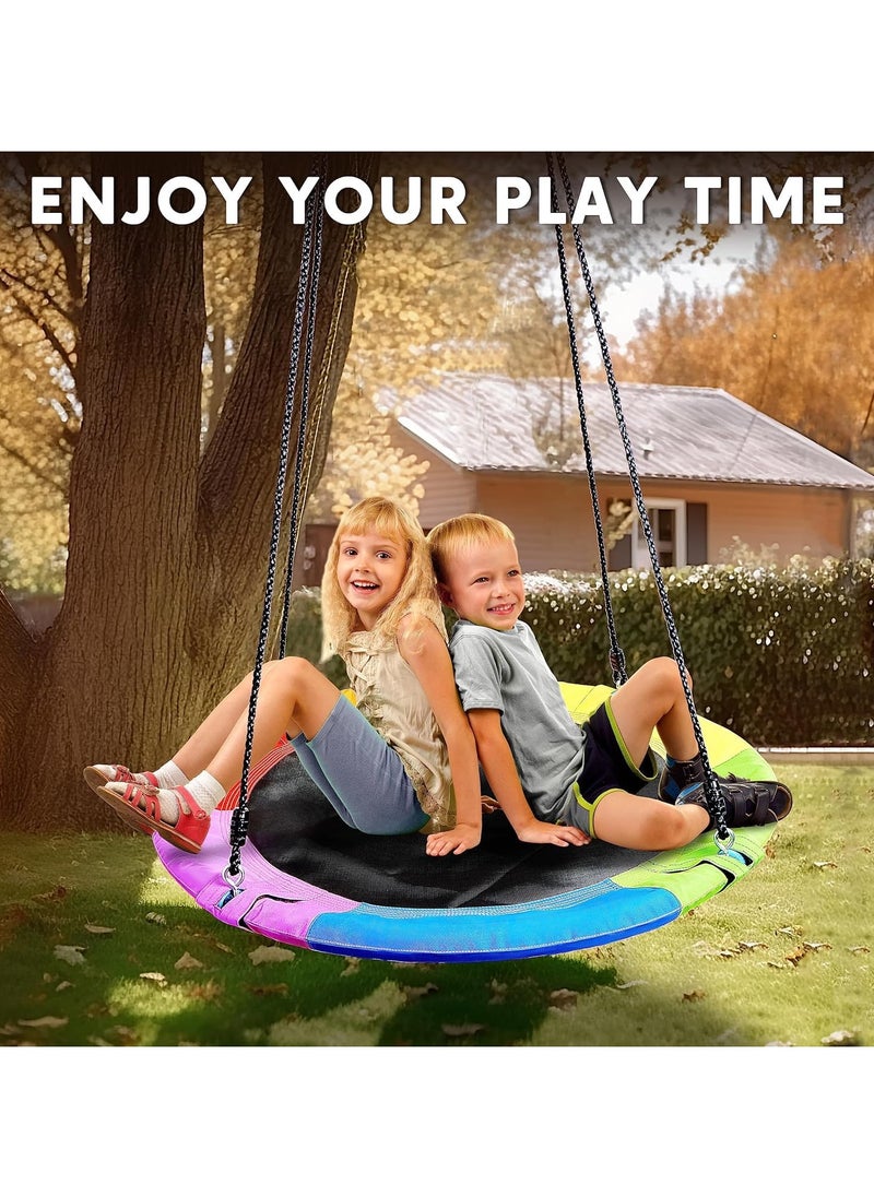 LBMT 40" Saucer Tree Swing for Kids, Outdoor Tree Swing, 700Lb Weight Capacity, 900D Waterproof Oxford Fabric Swing with Adjustable Ropes, Children's Playground Equipment  - Image 5