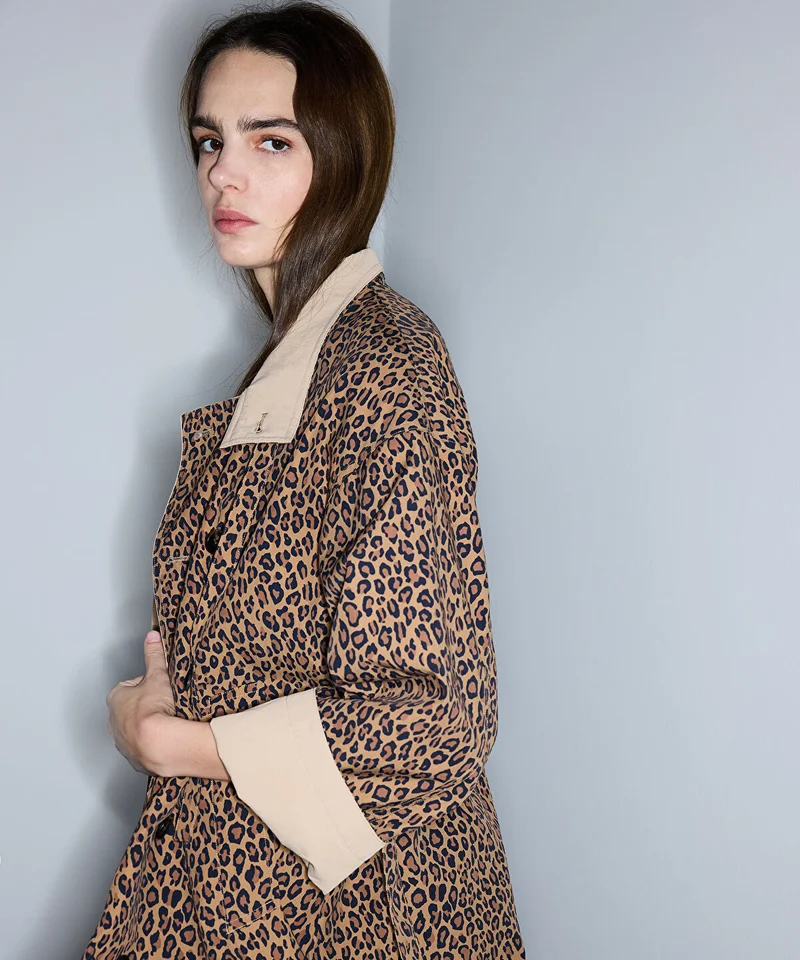 Ipekyol  Leopard Print Technical Trench Coat for Women | Best Price UAE