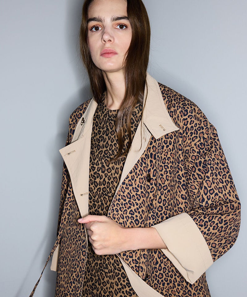 Ipekyol Leopard Print Technical Trench Coat - Image 4
