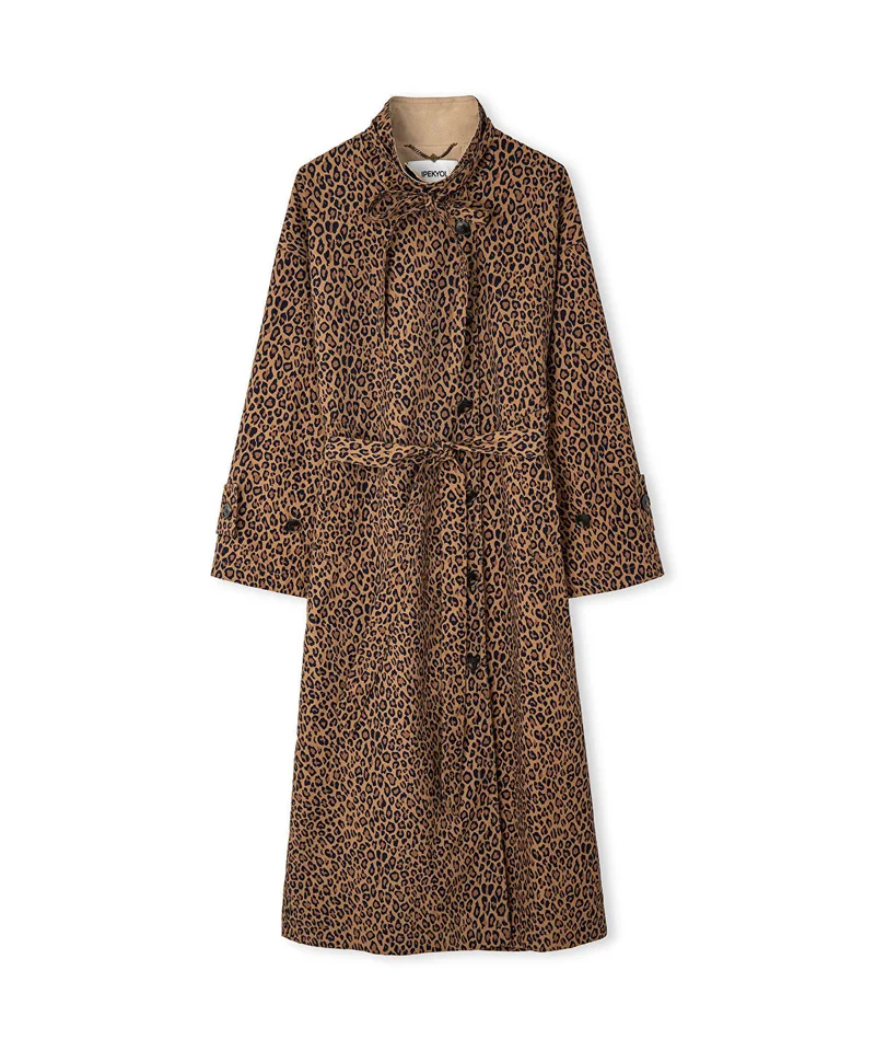 Ipekyol  Leopard Print Technical Trench Coat for Women | Best Price UAE