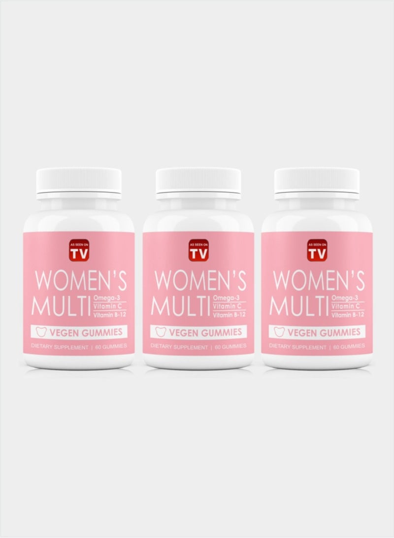 As Seen on Tv  Women's Multi Vitamin 60 Gummies Pack of 3