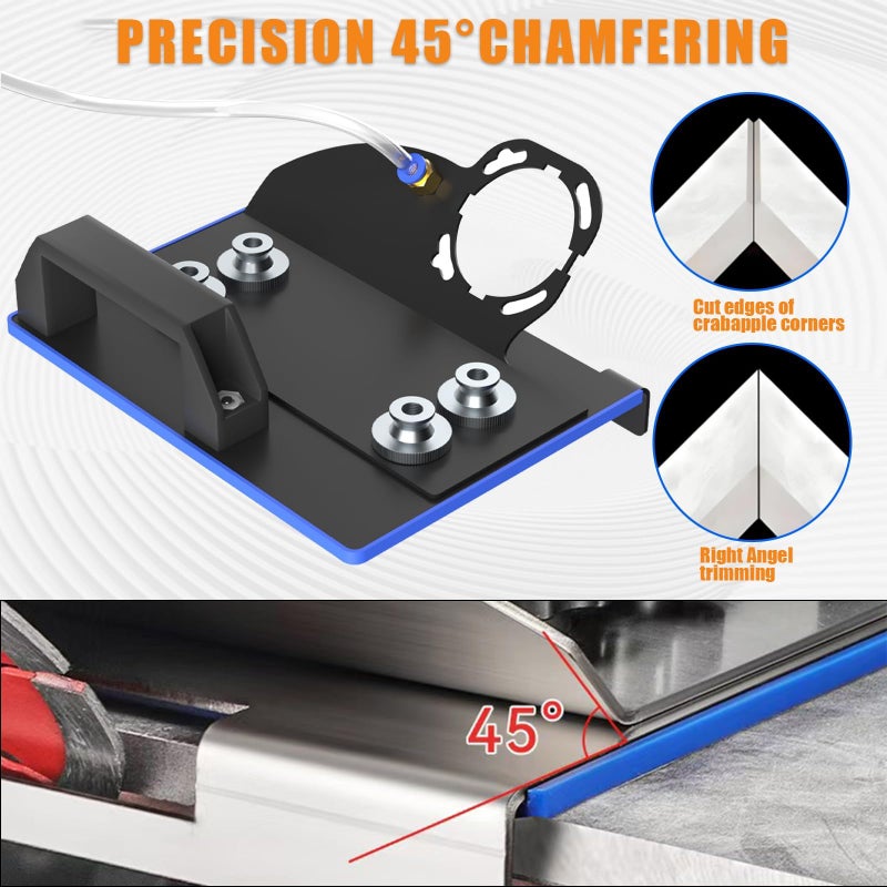 Guweta Angle Grinder Stand for Tile 45Â° Chamfer Cutting Tile Chamfering Tool with 3 Saw Blades 2 Meter Long Hose & Gloves 100 -Type Angle Bracket Grinder Holder for Ceramic Stone Cutting(Black) - Image 4