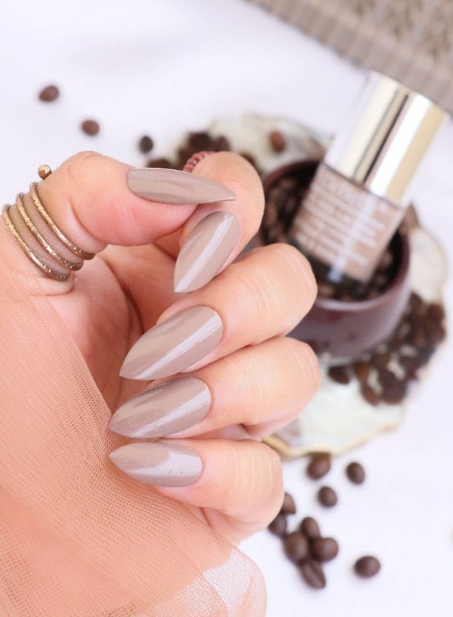 DeBelle Gel Nail Lacquers Combo set of 4 Peach Pear Pastels - Coco Bean(Light Brown), Maple Tan(Tan Brown), Green Olivia (Dark Olive Green), Slate Stone(Slate Grey) 32 ml (8ml Each) - Image 2