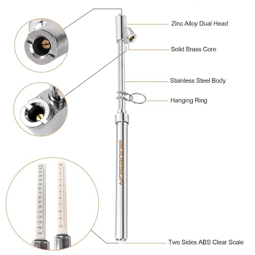 GODESON Dual Head Tire Pressure Gauge,Heavy Duty Tire Pressure Gauge Range 10-150PSI; 1-10Bar,Dual Head Truck Air Pressure Gauge (Pack of 2) - Image 2