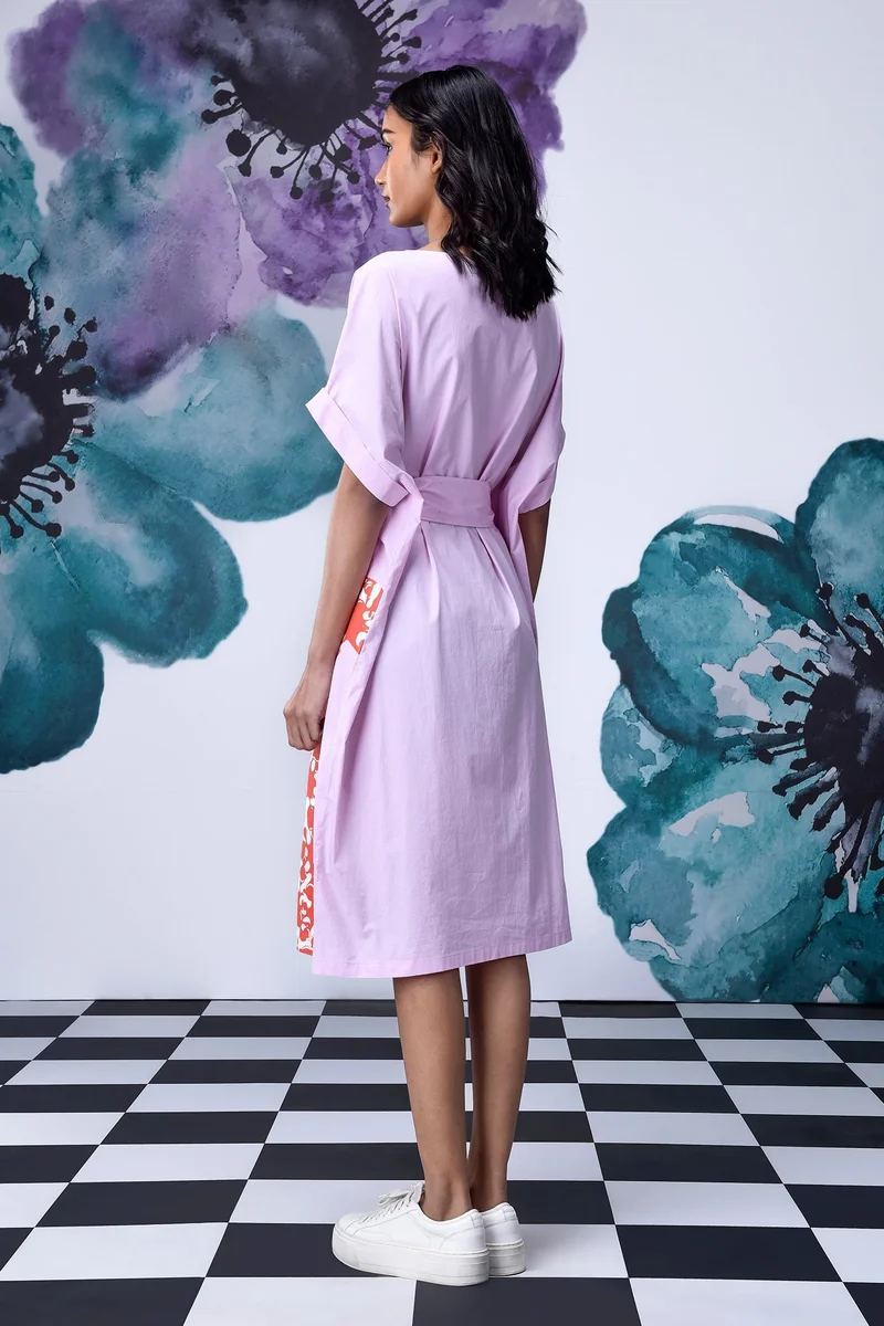 Genes Lecoanet Hemant Rabbit Texture Relax Fit Dress- Smoothie Pink