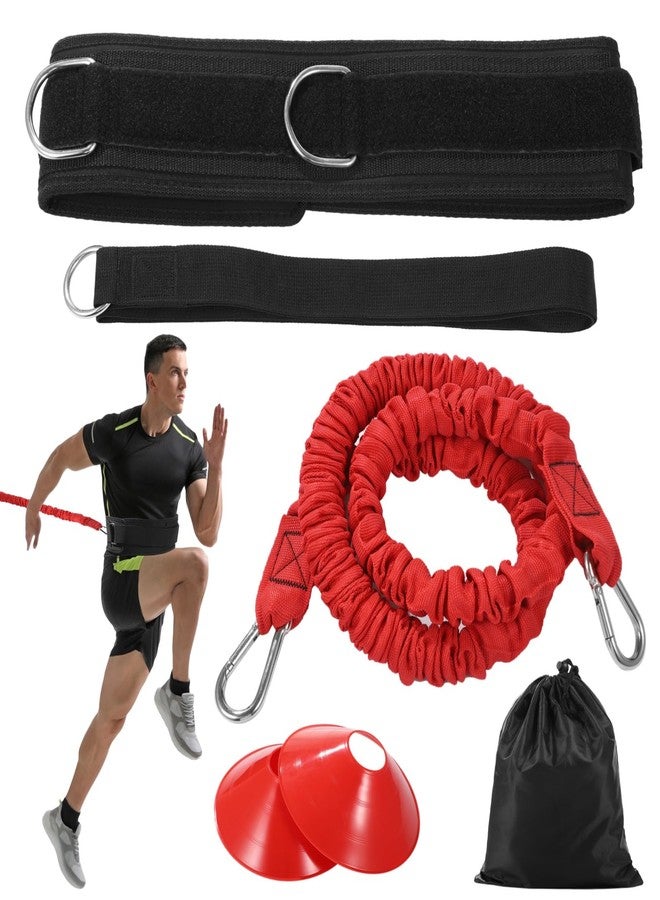 COSYOO Speed Training Equipment Set, Resistance Bungee Band Multi Sport Exercise Set With Resistance Bungee Band, Waist Belt, Training Cones, and Fixing Band, Improving Speed, Stamina and Strength (A) - Image 1