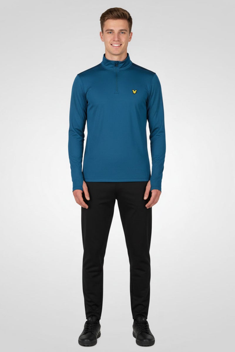 Lyle & Scott Men Sportswear Fit Long Sleeve Training Jersey, Petrol - Image 2