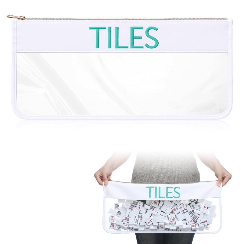 Sunnymove 1 PCS American Mahjong Bag Empty Mahjong Tiles Bag Only with Zippered Letters Case OnlyWhiteTiles - Image 3
