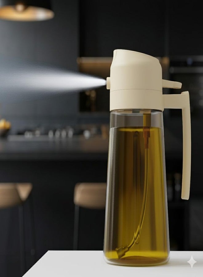 Clazkit 2-in-1 Oil Dispenser & Sprayer for Kitchen, 500ml Food-Grade Plastic Oil Bottle with Non-Drip Spout, Ergonomic Grip, Leak-Proof Lid, Easy Refill Wide Mouth, Lightweight - Image 2