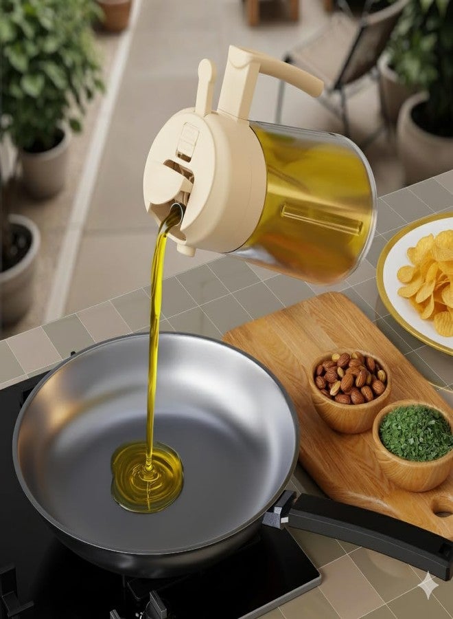 Clazkit 2-in-1 Oil Dispenser & Sprayer for Kitchen, 500ml Food-Grade Plastic Oil Bottle with Non-Drip Spout, Ergonomic Grip, Leak-Proof Lid, Easy Refill Wide Mouth, Lightweight - Image 1