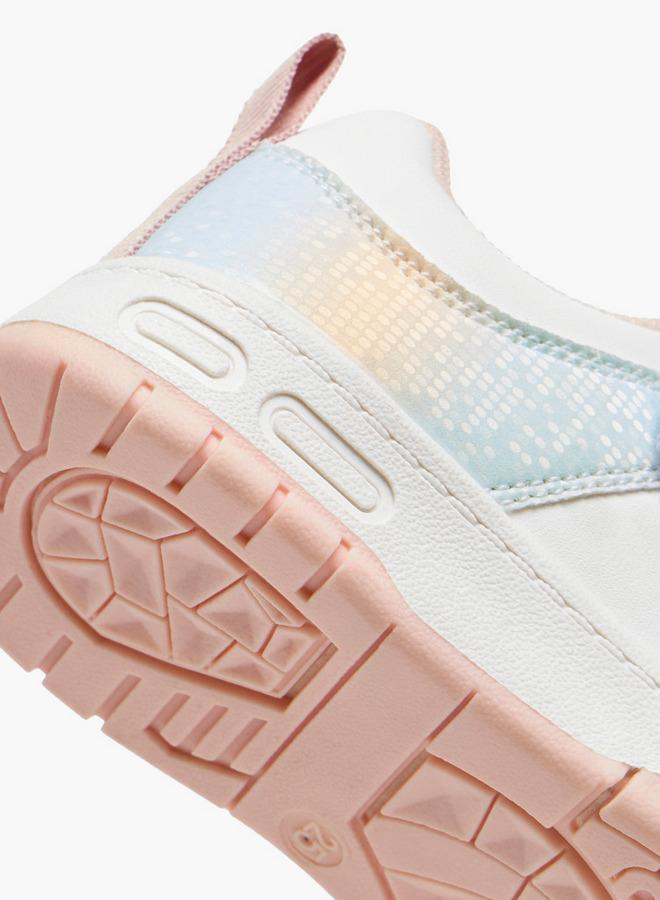 JUNIORS Girls Rainbow Embellished Hook & Loop School Sneakers - Image 5