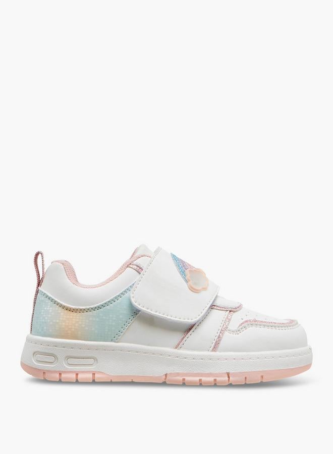JUNIORS Girls Rainbow Embellished Hook & Loop School Sneakers - Image 3