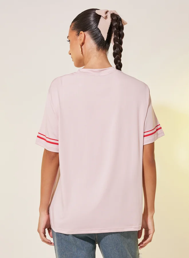 Take Two Slogan Print Round Neck T-Shirt