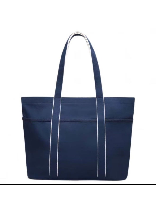 لولوليمون ​حقيبة توت 20 لتر بتصميم ثنائي اللون ومطرزة - حقيبة كتف قماشية عالية السعة للرجال والنساء​ - Image 2