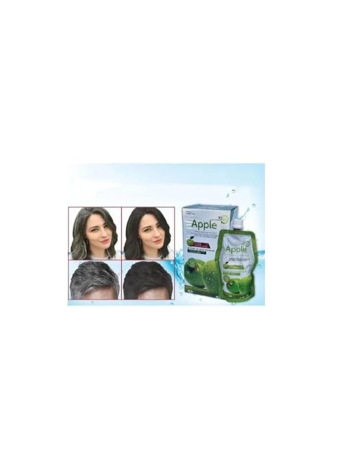 Apple - Apple Ammonia-Free Black Hair & Beard Dye – 500ml+500ml | Long-Lasting Color with Apple Fruit Extract - Image 1