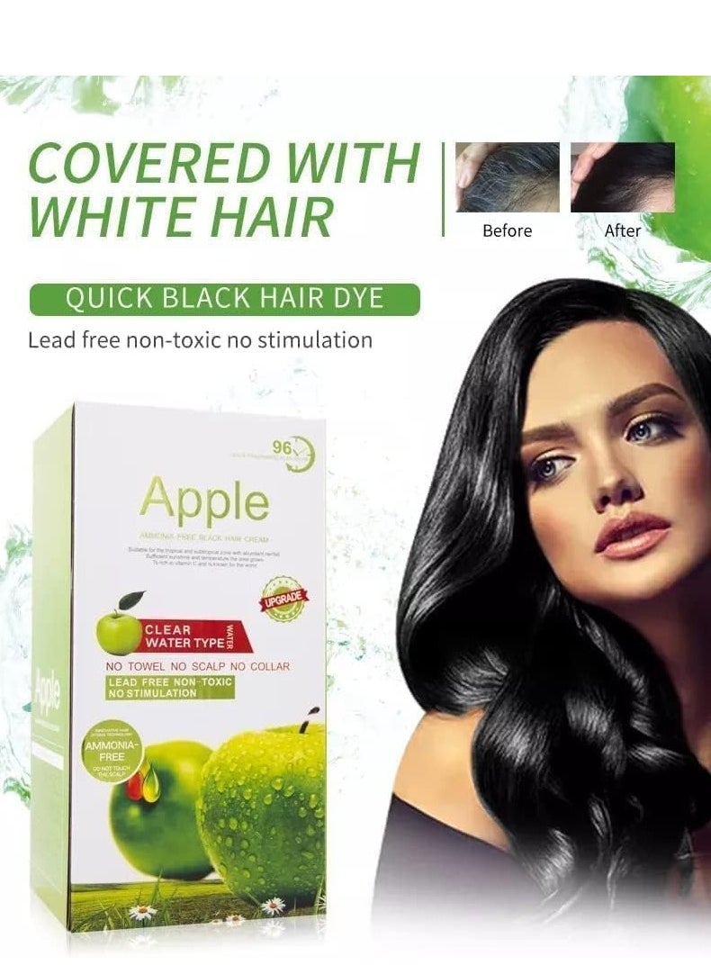 Apple - Apple Ammonia-Free Black Hair & Beard Dye – 500ml+500ml | Long-Lasting Color with Apple Fruit Extract - Image 1
