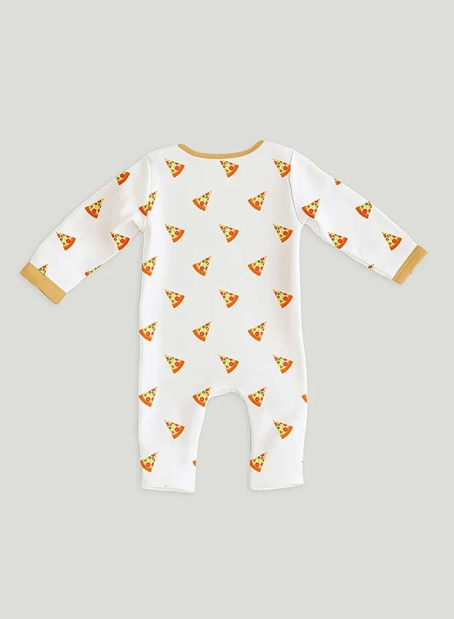 Luay  100% Cotton Full Sleeves Pizza Printed Baby Romper,Bodysuit Jumpsuit for Baby Girls & Baby Boy  | Best Price UAE