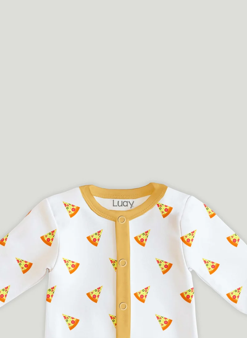 Luay  100% Cotton Full Sleeves Pizza Printed Baby Romper,Bodysuit Jumpsuit for Baby Girls & Baby Boy  | Best Price UAE