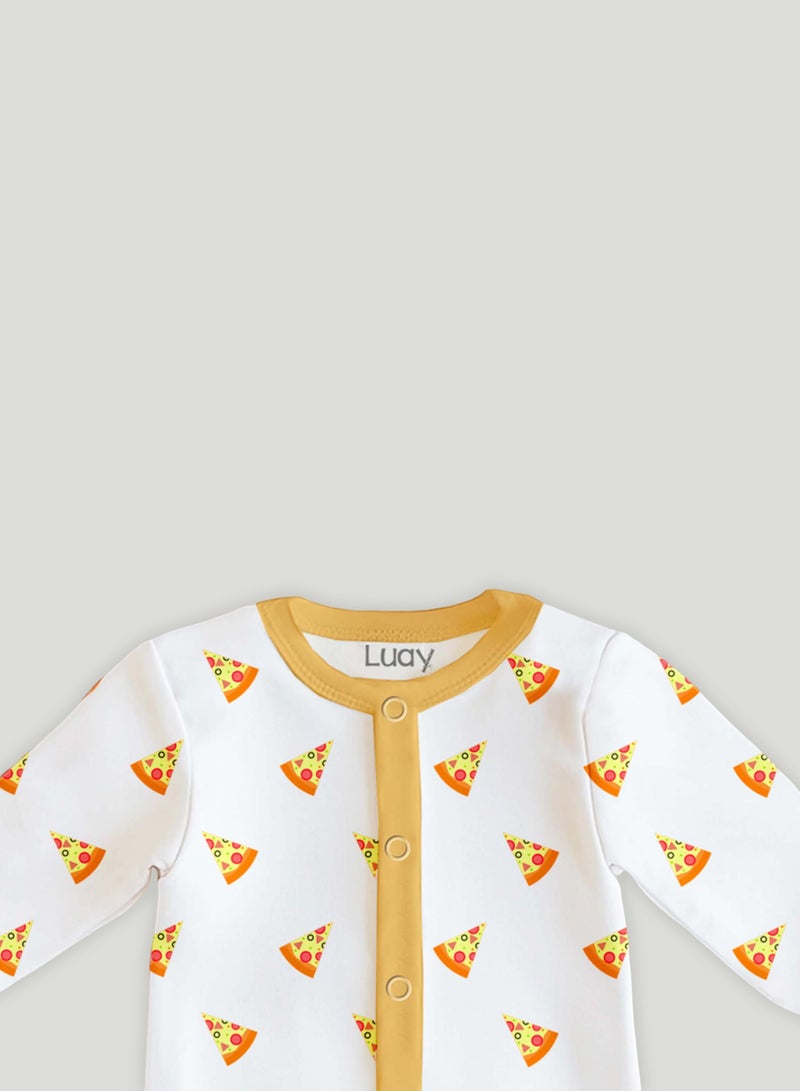 LUAY 100% Cotton Full Sleeves Pizza Printed Baby Romper,Bodysuit Jumpsuit for Baby Girls & Baby Boy - Image 4