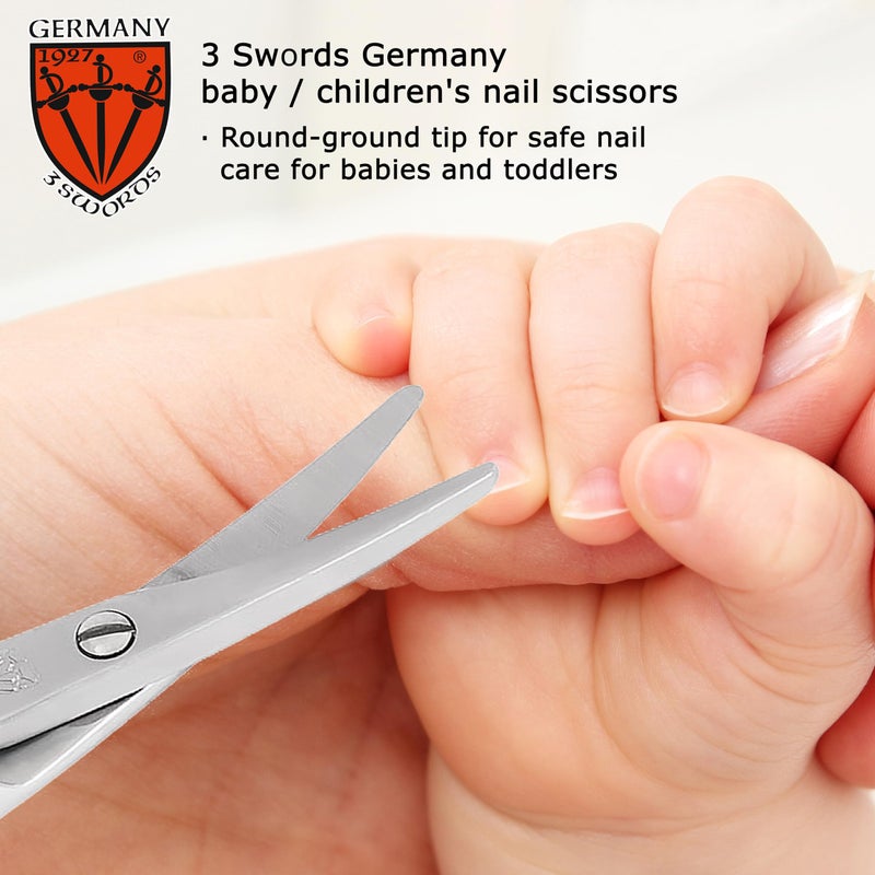 3 Swords Germany 3 سيوف ألمانيا - مقص أظافر الأطفال مقص آمن بنقاط دائرية للأطفال - الرضع - toddlers - حديثي الولادة مع حقيبة طائر مضحك 'كوربي' - جودة علامة تجارية من الفولاذ المقاوم للصدأ مصنوعة في ألمانيا (555) - Image 3