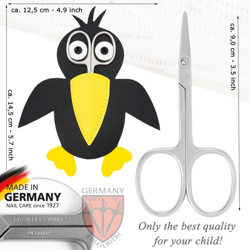 3 Swords Germany 3 سيوف ألمانيا - مقص أظافر الأطفال مقص آمن بنقاط دائرية للأطفال - الرضع - toddlers - حديثي الولادة مع حقيبة طائر مضحك 'كوربي' - جودة علامة تجارية من الفولاذ المقاوم للصدأ مصنوعة في ألمانيا (555) - Image 5