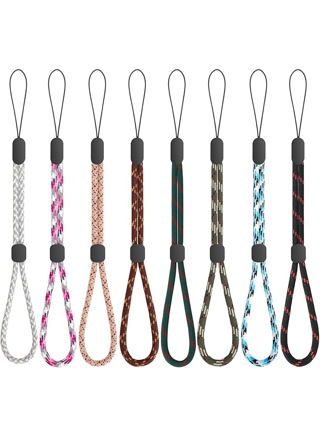 erorex 8 Pcs Hand Wrist Strap Lanyard Adjustable Nylon Colorful For Mobile Phone Camara Usb Flash Drive ID Name Tag Badge - Image 1