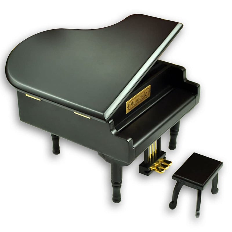 BinkeGG Black Wooden Wind up Grand Piano Music Box with Sankyo Musical Mechanism Tune: You are My Sunshine - Image 3