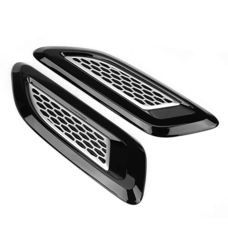 Generic EBTOOLS Auto Car Hood Vents, 1 Pair of ABS Chrome Exterior Hood Vent Air Flow Intake Cover Air Wing Trim-Exterior Hood Air Outlet Wing Trim Outlet Scoop Bonnet  - Image 1