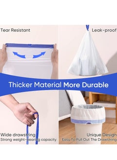 General Trash Bags 6 Gallons Drawstring Garbage Bags 60 Count for Office, Living Room, Kitchen and Bathroom Trash Cans- Thickened, Stretchy, Unscented  - Image 3