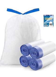 General Trash Bags 6 Gallons Drawstring Garbage Bags 60 Count for Office, Living Room, Kitchen and Bathroom Trash Cans- Thickened, Stretchy, Unscented  - Image 1