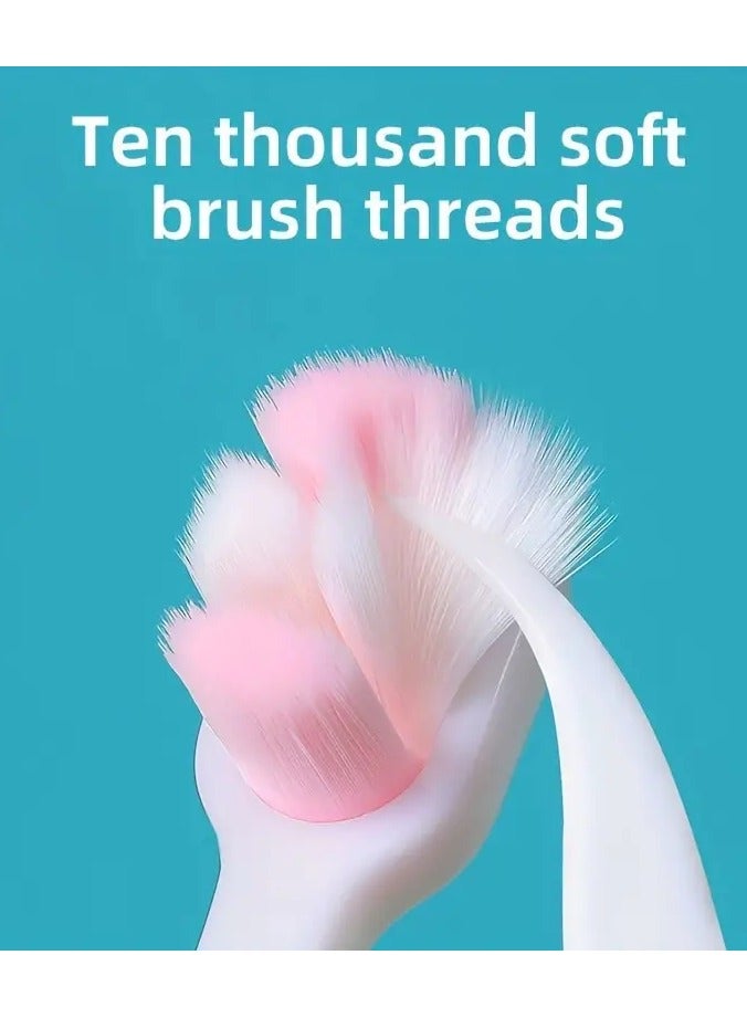 جلوسكي فرشاة أسنان سيليكون ناعمة للأطفال الصغار 0-3 سنوات ، تصميم كرتون لطيف ، شعيرات ناعمة للغاية ، تنظيف لطيف للأسنان الحساسة - Image 2