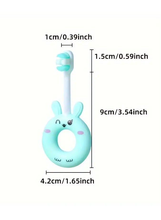 جلوسكي فرشاة أسنان سيليكون ناعمة للأطفال الصغار 0-3 سنوات ، تصميم كرتون لطيف ، شعيرات ناعمة للغاية ، تنظيف لطيف للأسنان الحساسة - Image 3