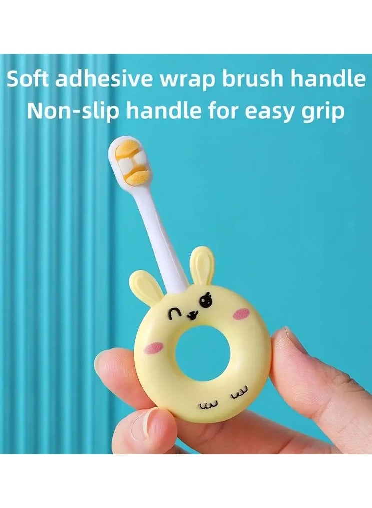 جلوسكي فرشاة أسنان سيليكون ناعمة للأطفال الصغار 0-3 سنوات ، تصميم كرتون لطيف ، شعيرات ناعمة للغاية ، تنظيف لطيف للأسنان الحساسة - Image 4