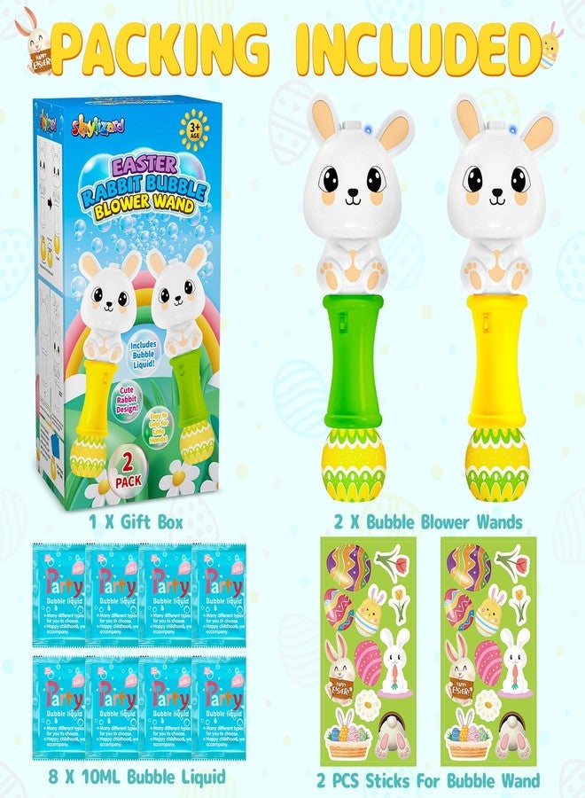 ShyLizard Easter Bubble Wands for Kids 2 Pack, Automatic Bubble Blower with Light for Girls Boys, Bubble Toys with Bubble Refill Solution for Easter Party Favor, Easter Basket Stuffers, Outdoor Activity - Image 2