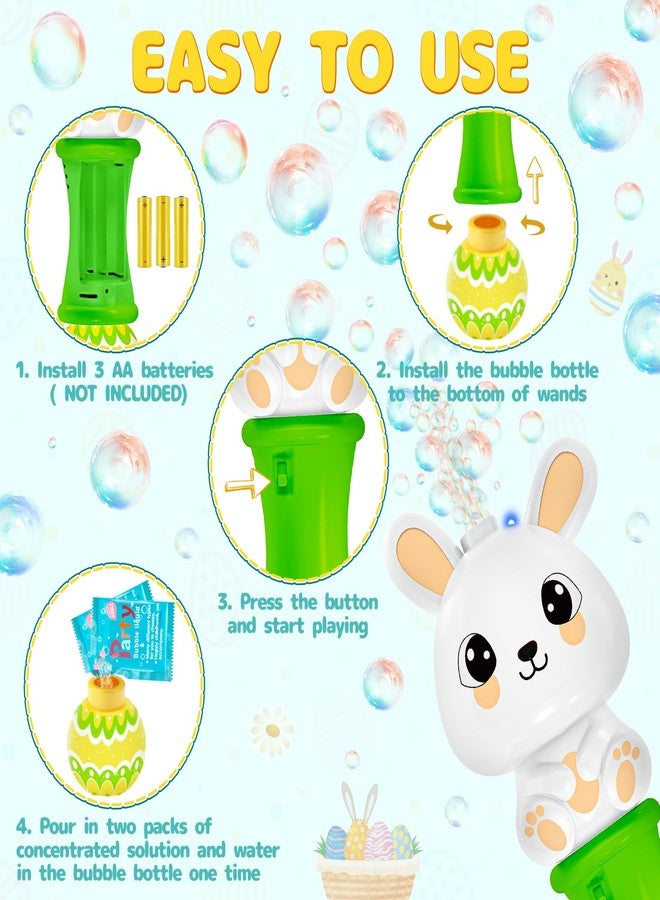 ShyLizard Easter Bubble Wands for Kids 2 Pack, Automatic Bubble Blower with Light for Girls Boys, Bubble Toys with Bubble Refill Solution for Easter Party Favor, Easter Basket Stuffers, Outdoor Activity - Image 3