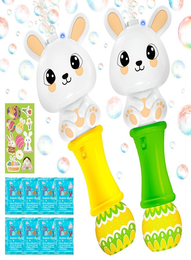 ShyLizard Easter Bubble Wands for Kids 2 Pack, Automatic Bubble Blower with Light for Girls Boys, Bubble Toys with Bubble Refill Solution for Easter Party Favor, Easter Basket Stuffers, Outdoor Activity - Image 1