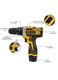 Occuwzz 12V 600W High - Power Electric Drill Tool Set with Dual - Speed Function, 2 Lithium Batteries, Charger & 24 Accessories - Ideal for Home Repair, Furniture & Car Installation  - Image 2