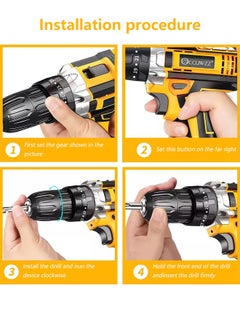 Occuwzz 12V 600W High - Power Electric Drill Tool Set with Dual - Speed Function, 2 Lithium Batteries, Charger & 24 Accessories - Ideal for Home Repair, Furniture & Car Installation  - Image 3