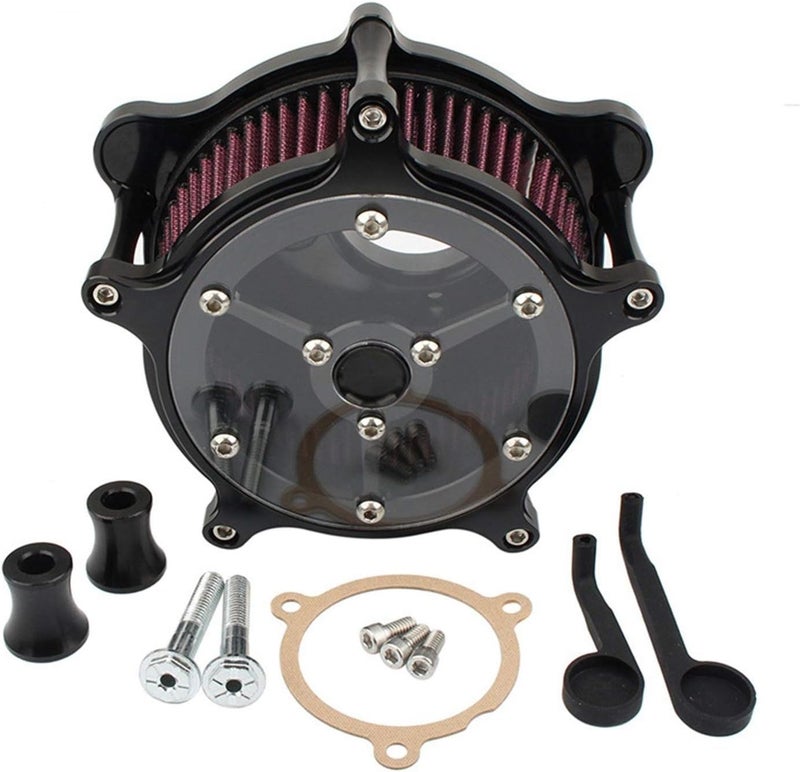 DEMULAX Motorcycle Air Filter with Transparent ABS Cover - Image 1
