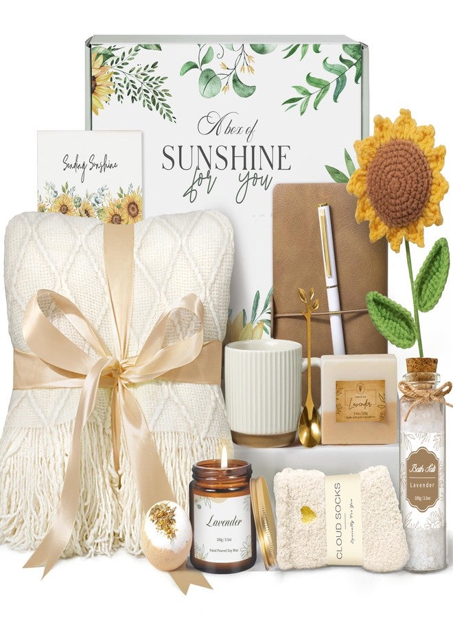 EIRNAY Gifts for Women, Mothers Day Birthday Gifts for Women, Get Well Soon Self Care Package After Surgery, Sending Sunshine Sunflower Basket, Thinking of You Inspirational Gift for Mom Her Sister Wife - Image 1