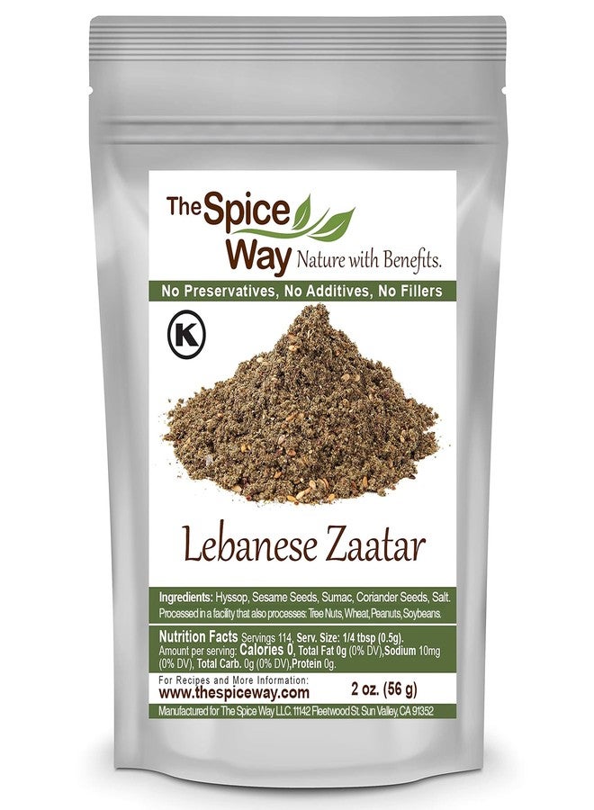 The Spice Way - Traditional Lebanese Zaatar with Hyssop | 2 oz | (No Thyme that is used as an hyssop substitute) Freshly Grown Seasoning. No Additives, No Perservatives (Za'atar/zatar/zahtar/zahatar) - Image 1