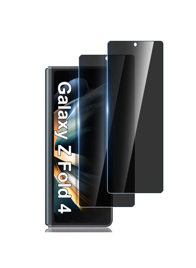 LYWHL Privacy Anti Spy Tempered Glass Front Protective Screen Protector for Galaxy Z Fold 4 5G 6.2in - Black, Pack of 2 - Image 1