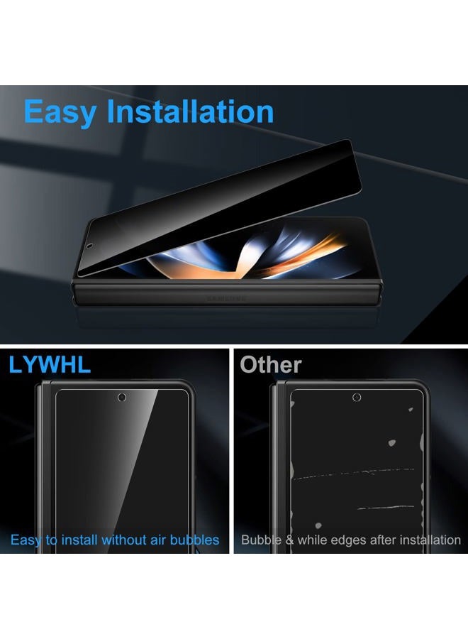 LYWHL Privacy Anti Spy Tempered Glass Front Protective Screen Protector for Galaxy Z Fold 4 5G 6.2in - Black, Pack of 2 - Image 5