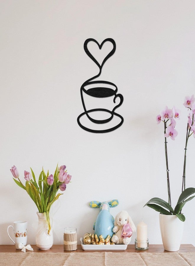 ديكور حائط خشبي على شكل كوب قهوة من CREATCABIN، لوحة جدارية سوداء على شكل كوب قهوة، ديكور معلق، لوحة قهوة ريفية على شكل قلب مقطوعة بالليزر، مناسبة لمطبخ المزرعة، ديكور منزلي شخصي يمكنك صنعه بنفسك، مقاس 12 × 8 بوصة - Image 5