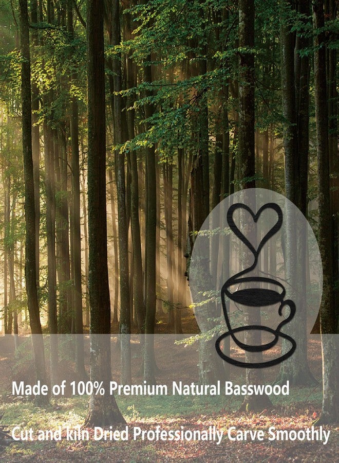ديكور حائط خشبي على شكل كوب قهوة من CREATCABIN، لوحة جدارية سوداء على شكل كوب قهوة، ديكور معلق، لوحة قهوة ريفية على شكل قلب مقطوعة بالليزر، مناسبة لمطبخ المزرعة، ديكور منزلي شخصي يمكنك صنعه بنفسك، مقاس 12 × 8 بوصة - Image 4