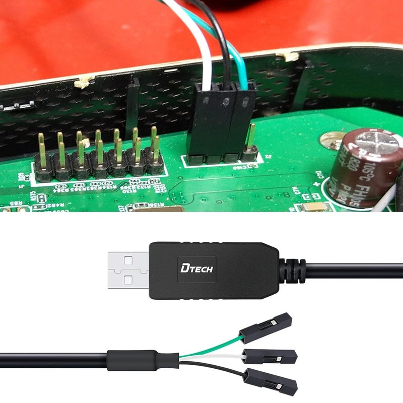 D-tech USB to TTL Serial Cable 3.3V 3 Pin TX RX Signal UART Adapter Debug Cord Compatible with Windows 11 10 8 7 Linux MAC OS Genuine FT232RL Chip 3Pin 3v3 2.54mm Dupont Female Header (1.8M) - Image 5