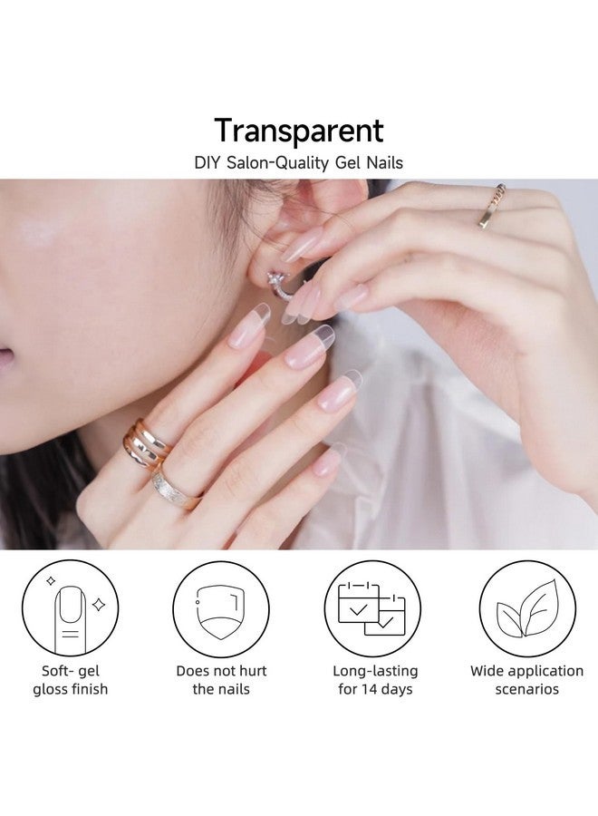 دوكاسو شرائط أظافر جل شبه معالجة، شفافة | 28 قطعة من شرائط أظافر جل تعمل مع أي مصباح الأشعة فوق البنفسجية، ملصقات أظافر جل الأشعة فوق البنفسجية عالية الجودة، سهلة الاستخدام لأظافر المنزل - Image 2