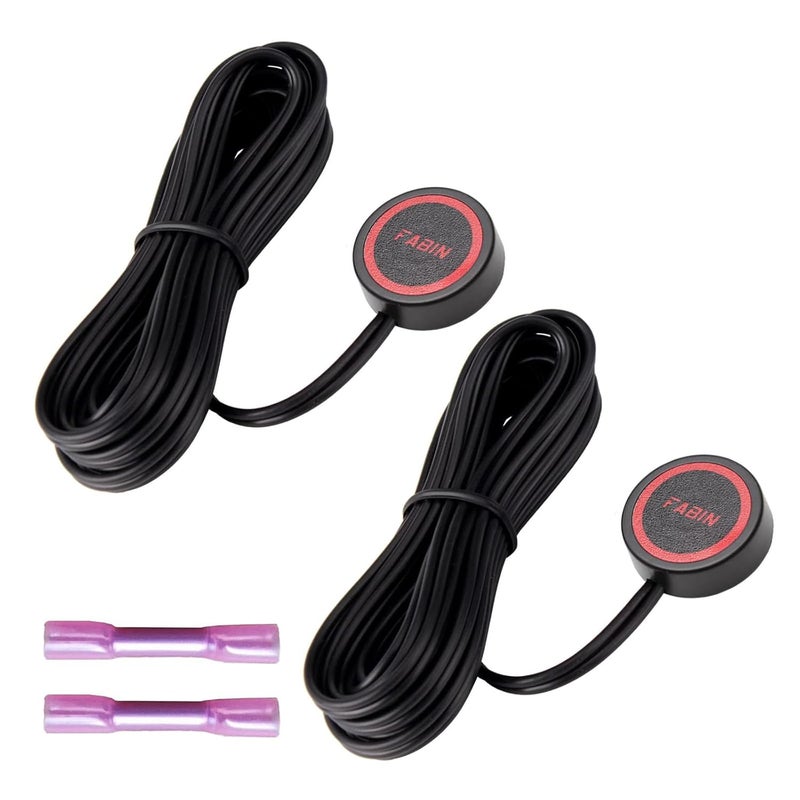 FARBIN Horn Push Button 2Pcs，Momentary Switch with 3 Meters Wire，Round Red Cap On Off Switch，SPST Tactile On Off，DIY Electronics Accessories Prewired - Image 1