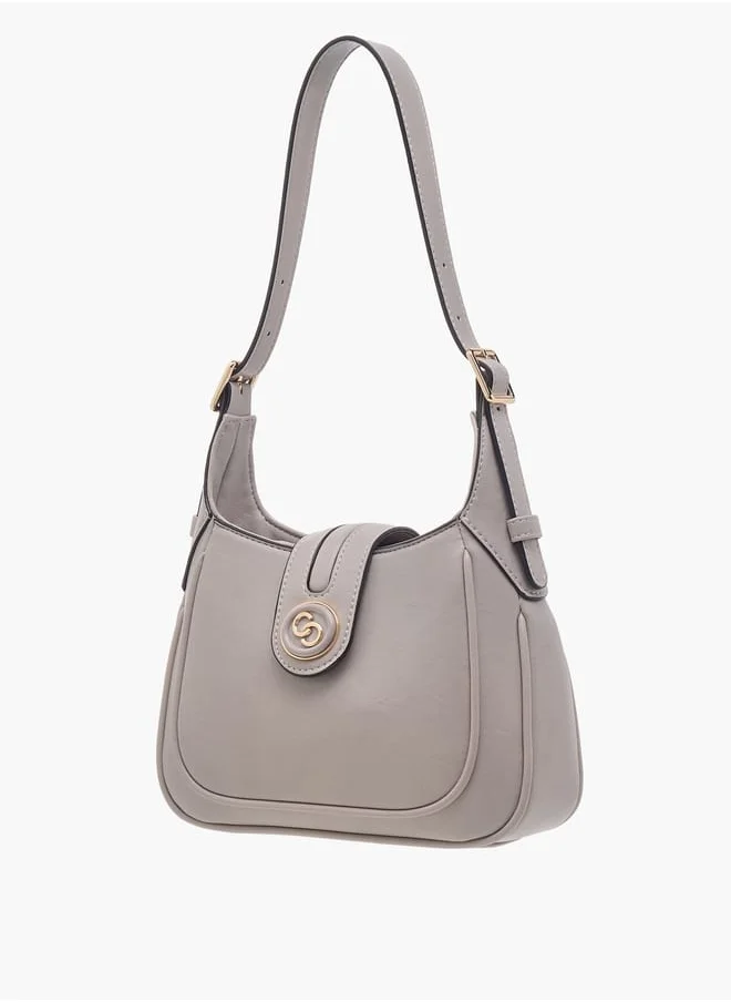 سيليست Women Logo Accent Shoulder Bag with Zip Closure