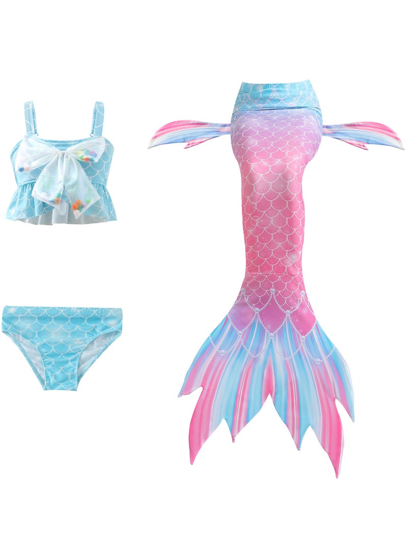 AUTOYSUR Mermaid Tail Sets Mermaid Costume Girls Swimwear Mermaid Tail Swimwear,Bikini Sets,Mermaid Costume Swimsuits for Kids - Image 2